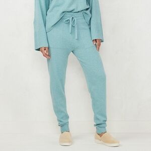 Lauren Conrad Women's Sweater Knit Jogger Pants Aqua - Size M